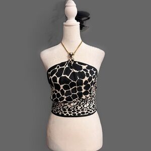 Gucci Monochrome Animal Print Crop Top